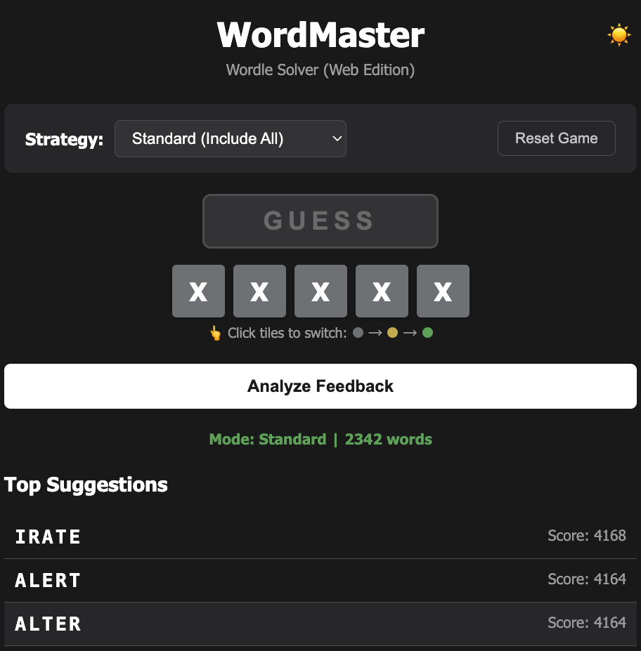 WordMaster - Smart Wordle Solver
